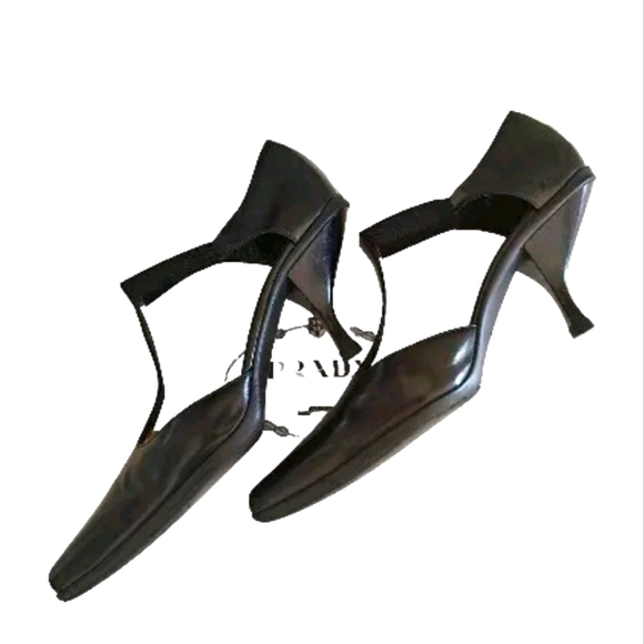Prada Black T-Strap Kitten Heels| Size 39 EU (9) | With Prada Shoe Bag (EUC) - Picture 1 of 15